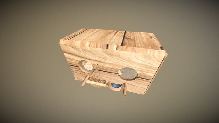 Bird House (with birdseed & water) 3D Model