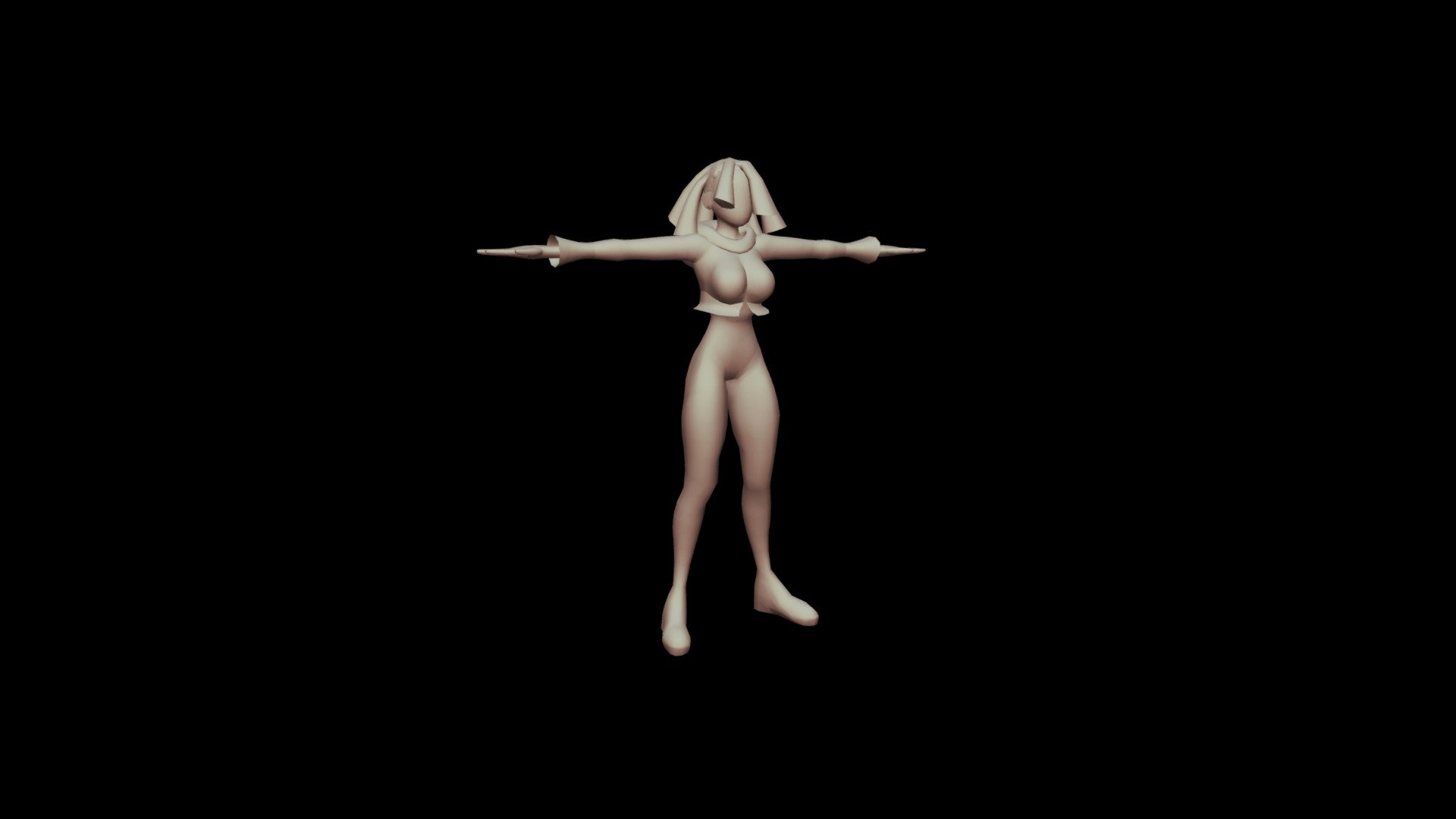 Stylized Female Chr. Rigged Hairs & Clothes too