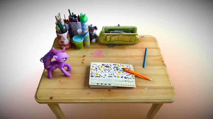 Children's Writing Desk 3D Model