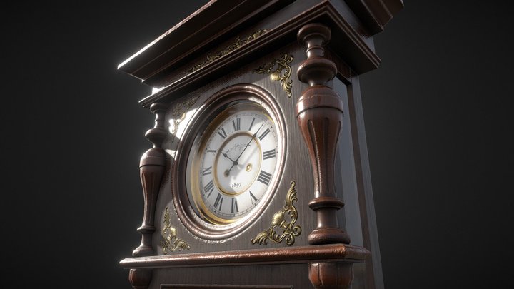 Antique Victorian Clock 3D Model