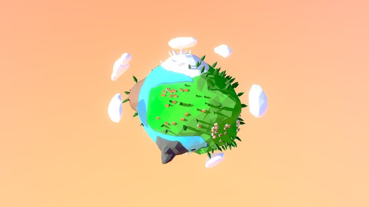 earth stylized low poly – Modelo 3D gratuito STL