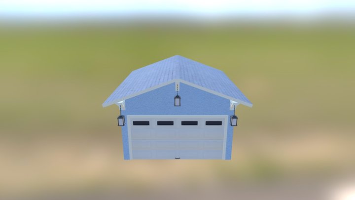 Freestanding Garage With Lantern 3D Model
