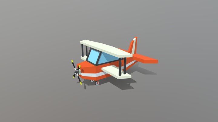 A low poly plane 3D Model