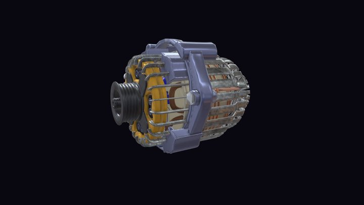 Alternador de gerador de corrente alternada 3D Model