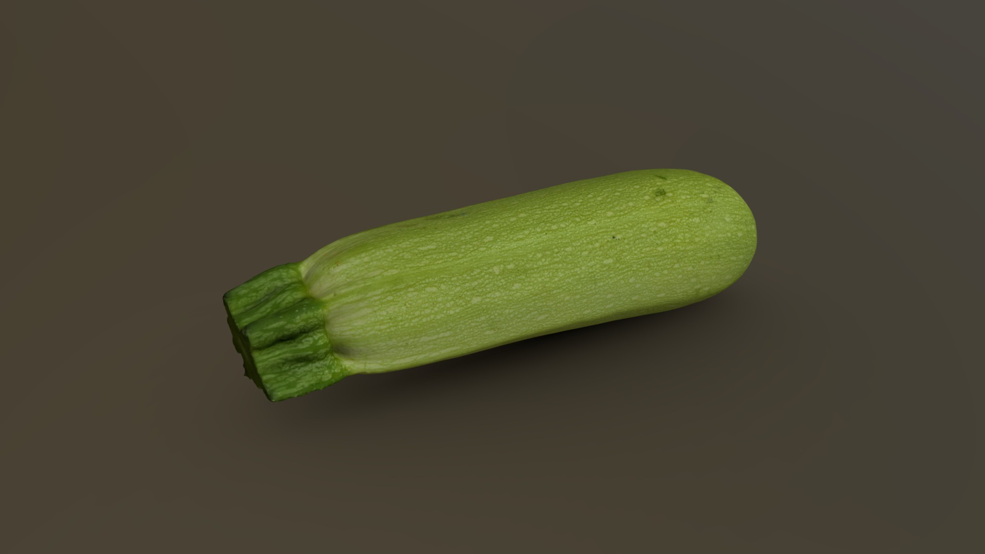 3D model Zucchini 01 - This is a 3D model of the Zucchini 01. The 3D model is about a green vegetable on a black surface.