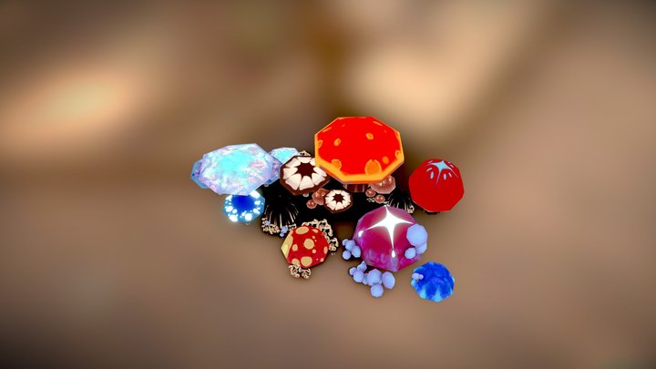 Mushrooms 3D Model