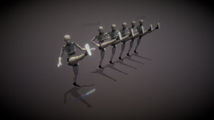 CanCan Kickline (162 bpm) - dance animation set 3D Model