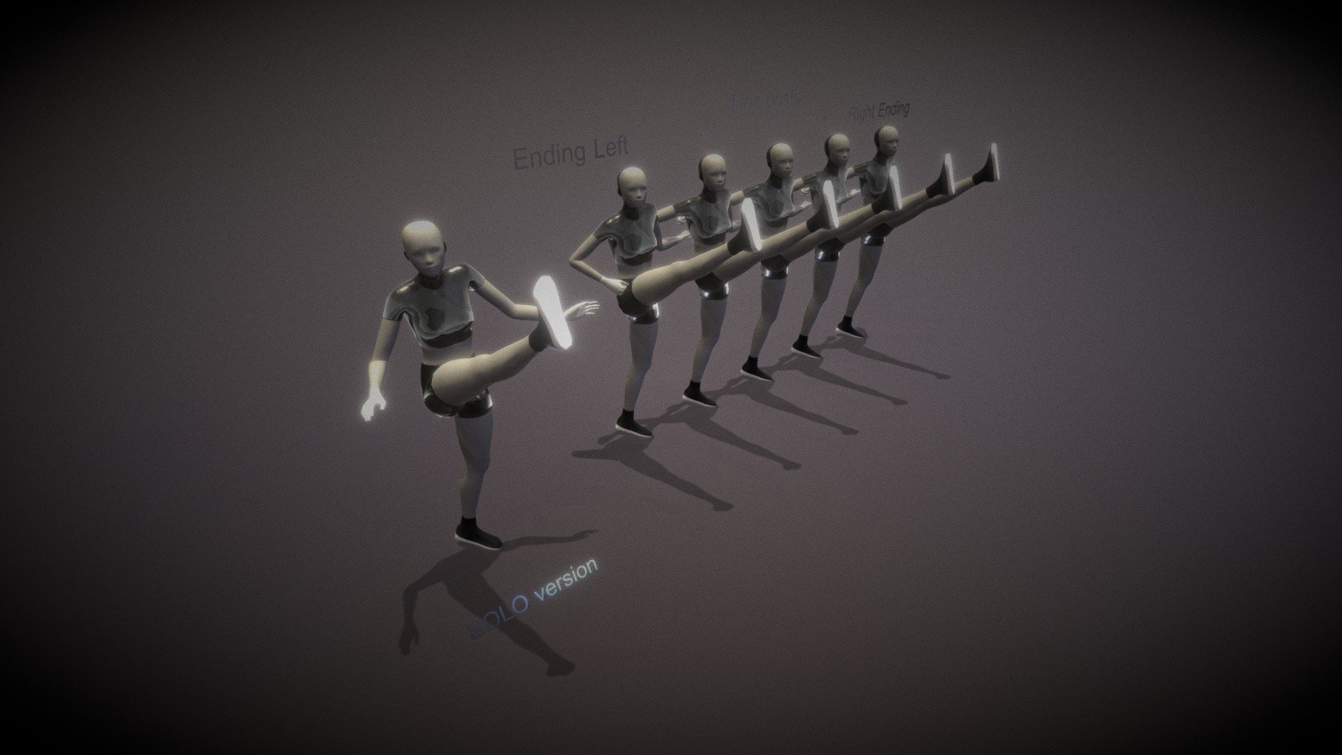 CanCan Kickline (162 bpm) - dance animation set - Buy Royalty Free 3D ...