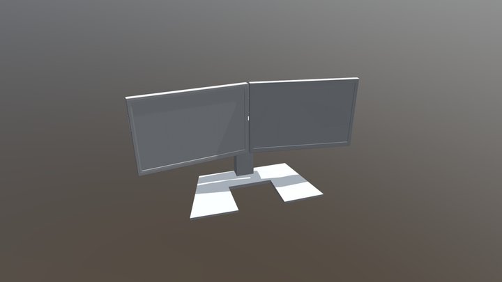 Computer Monitor Low Poly 3D Model