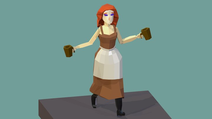 waitress 3D Model