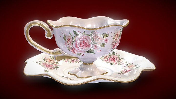 Antique Cup of Tea 3D Model