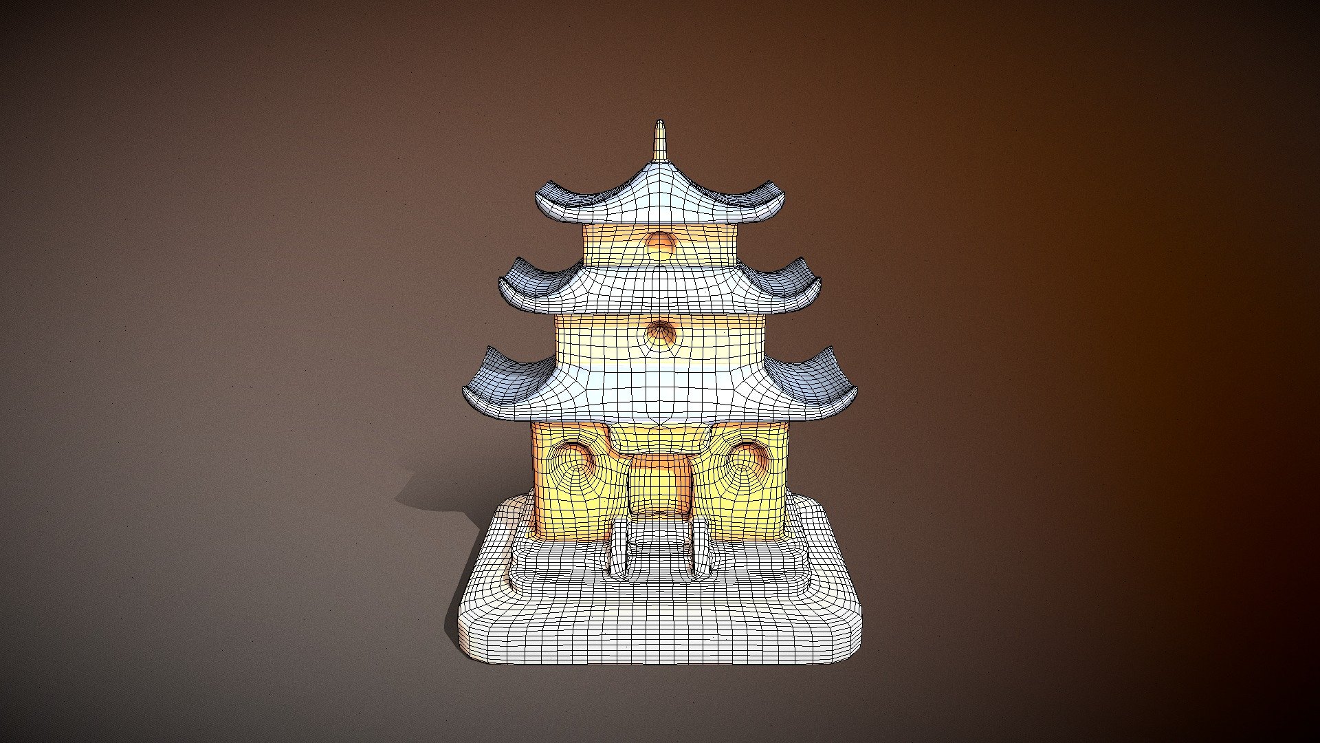 Pagoda-like temple, multilevel, toy-like - Download Free 3D model by ...