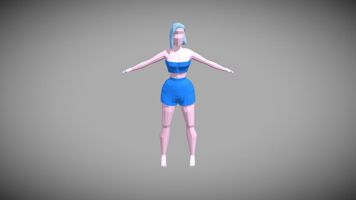 Katharina - Low Poly Game Character (WIP) 3D Model