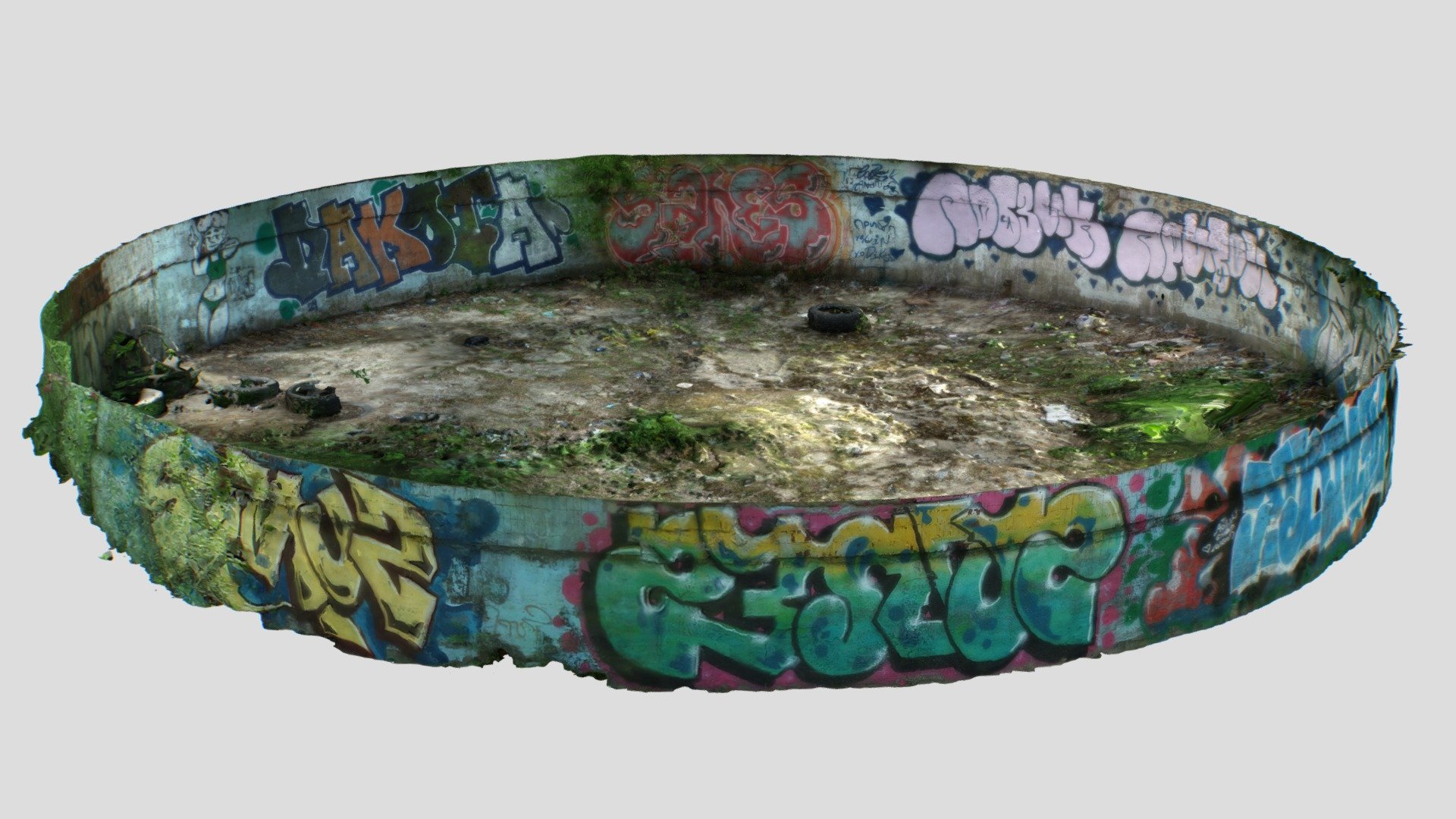 The Old Pool with Graffity (Raw Scan) [FREE] — Sketchfab embed 3D viewer