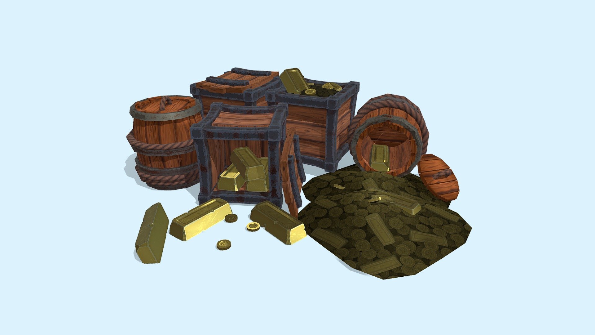 Stylised Barrels And Crates