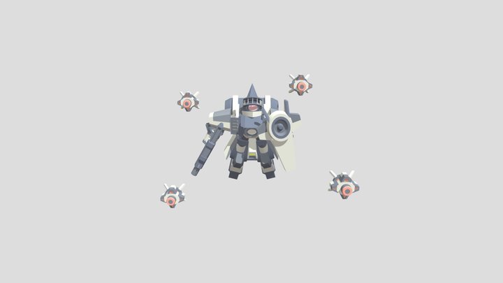 Spiky with drones 3D Model