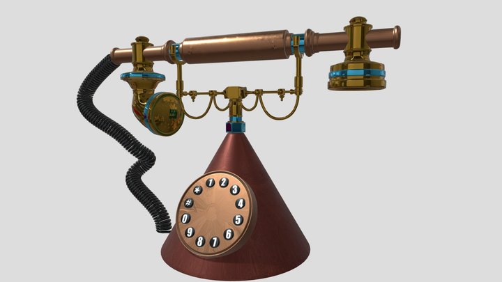 Retro styled  OLD PHONE 3D Model