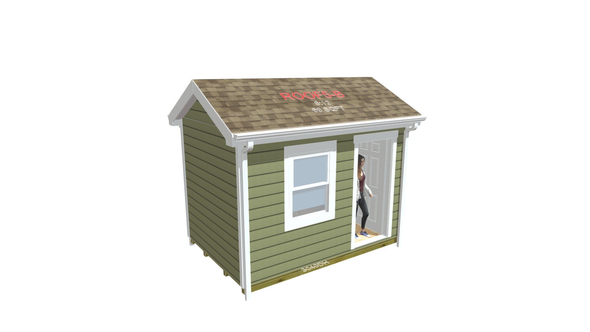 8x12 Gable Shed Plans - 3D model by shedking [9e7a410] - Sketchfab