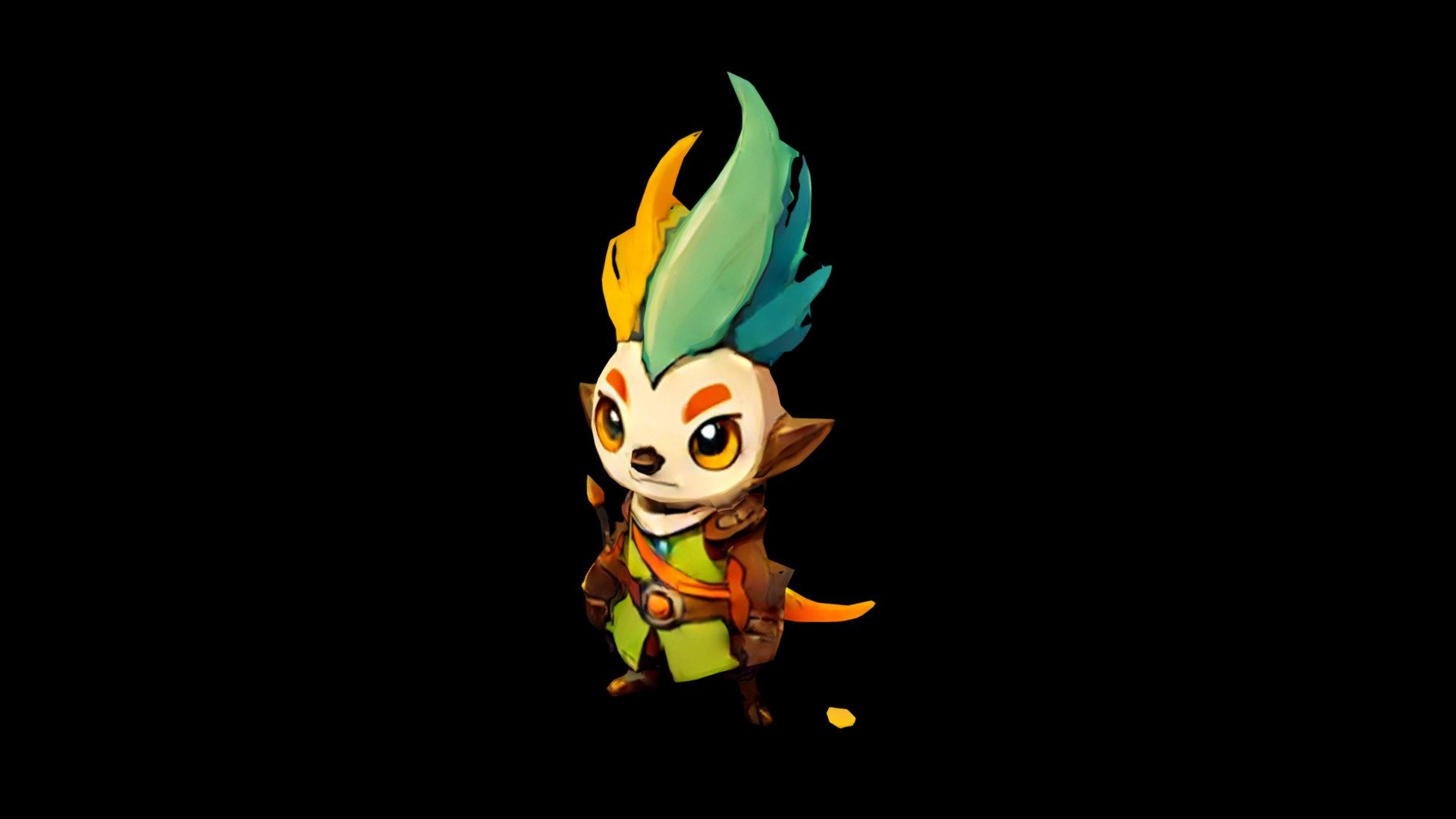A cartoon creature with a Mohawk hairstyle and a - Download Free 3D ...