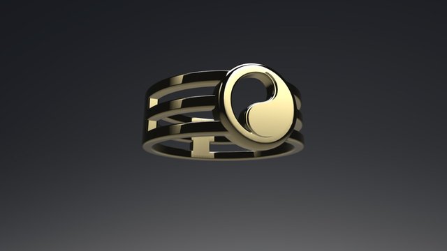 Yin Yang Ring 3D Model