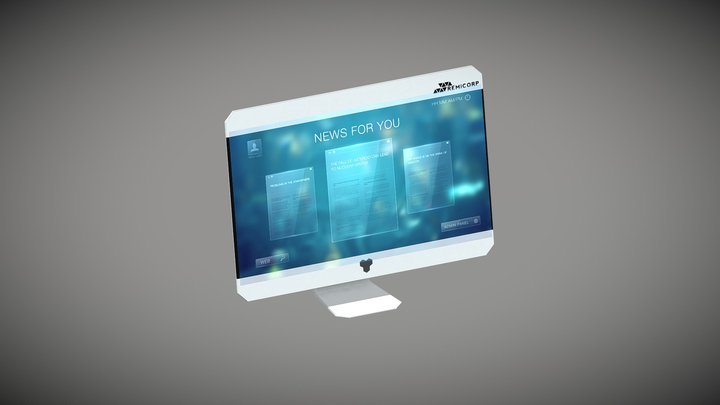 Sci-Fi Electronics AAA: Desktop (newsfeed) 3D Model