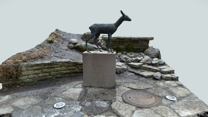 Roe deer - sculpture in Tallinn Old Town 3D Model