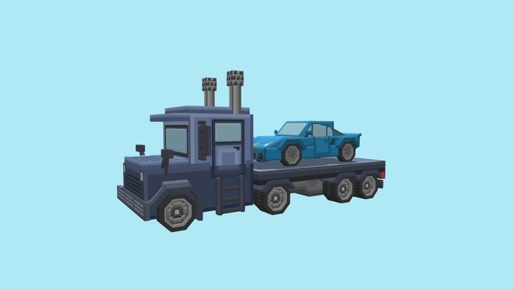 Truck & Car 3D Model