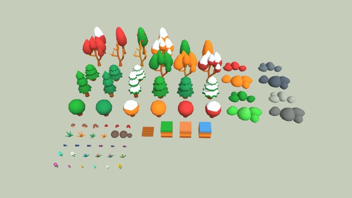Low Poly Trees & Nature Pack (70 Props)