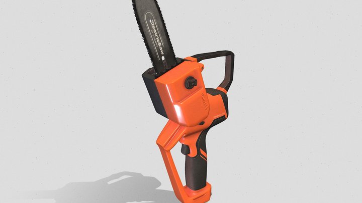 orange chainsaw _ new version 3D Model
