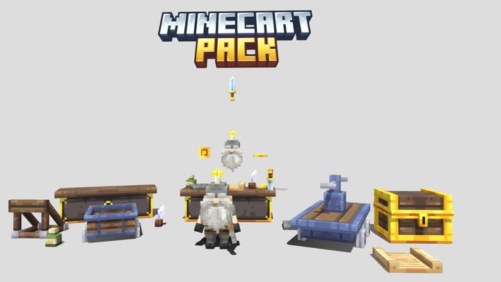 Minecart Pack Showcase 3D Model