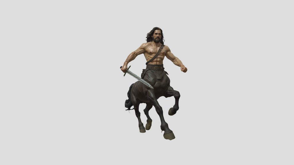 black centaur warrior 3d model
