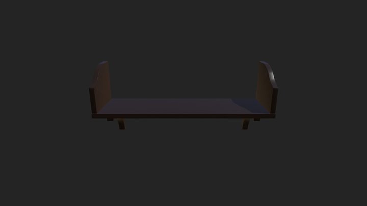 Wooden wall shelf 3D Model