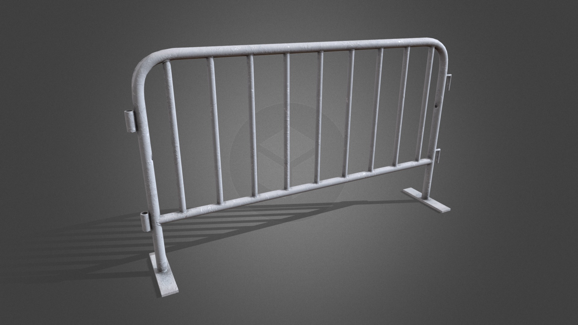3D model Modular and Portable Temporary Barrier / Fence - This is a 3D model of the Modular and Portable Temporary Barrier / Fence. The 3D model is about a white rack with a white pole.