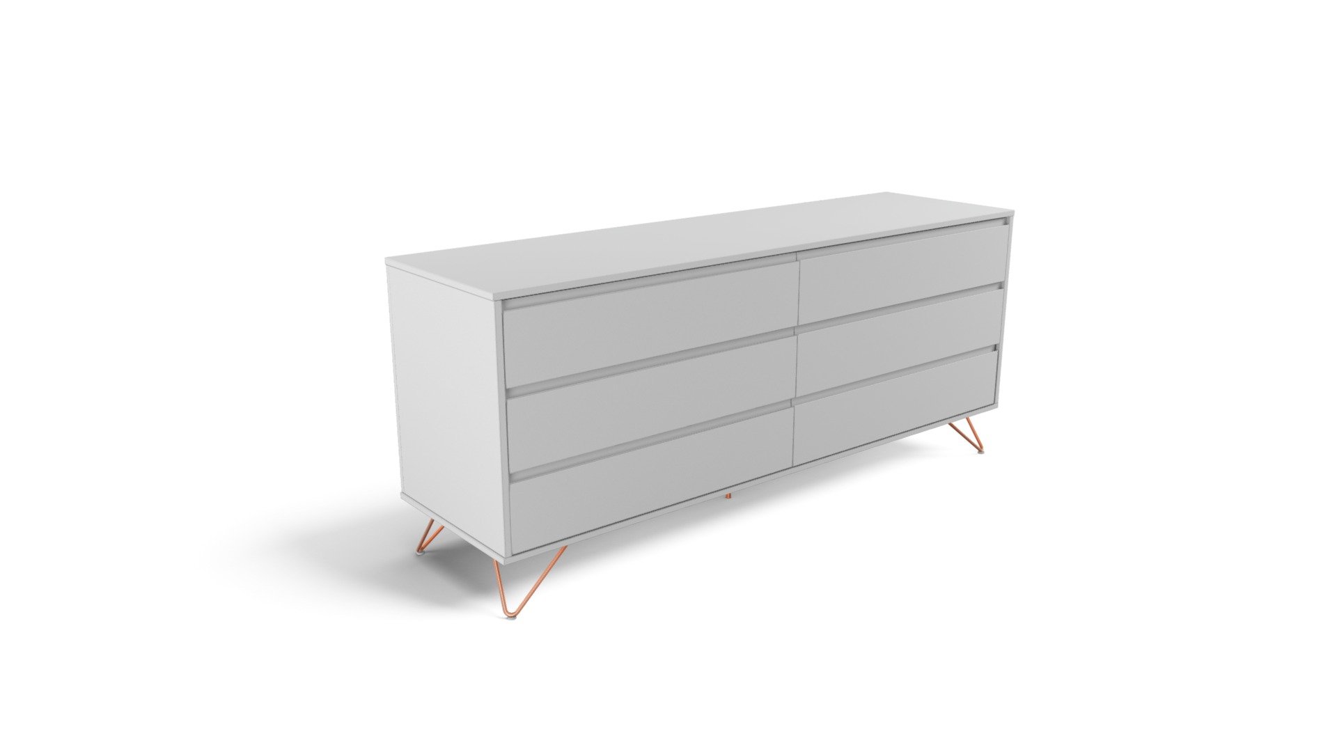 Elona Wide Chest Of Drawers, Grey and Copper