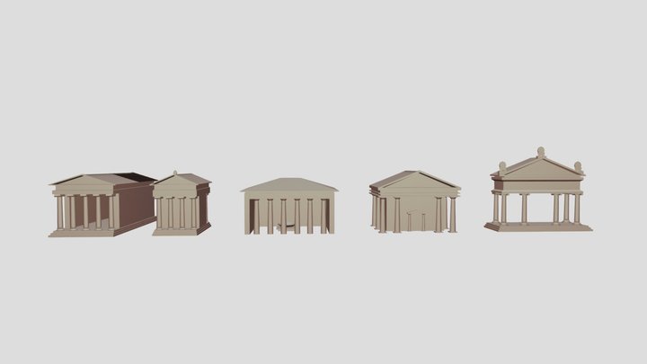 Greek Buildings 3D Model