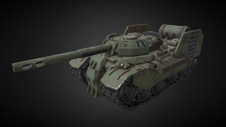 Worn Military Tank 3D Model