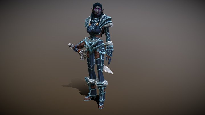Dark Elf Female (World of Epic Hunters) 3D Model
