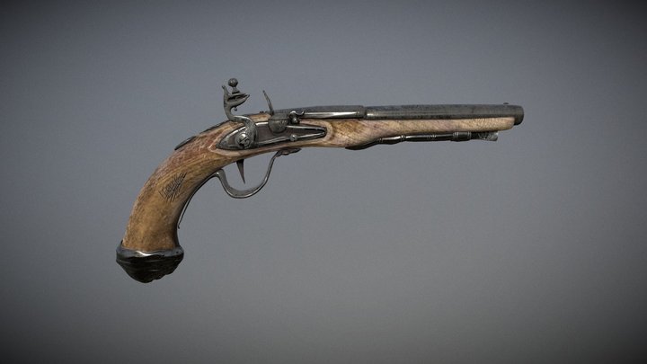 Flintlock gun model 3D Model