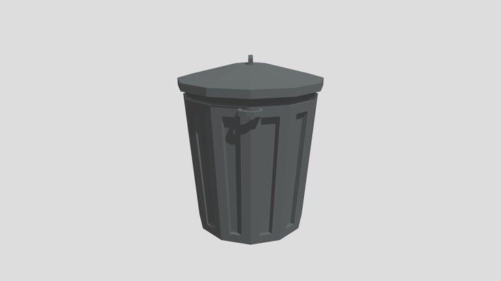 Low-poly Trash can – Gratis 3D-model STL