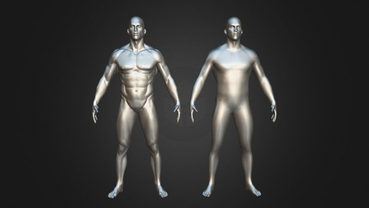 Realistic male human sculpt + base mesh topology 3D Model