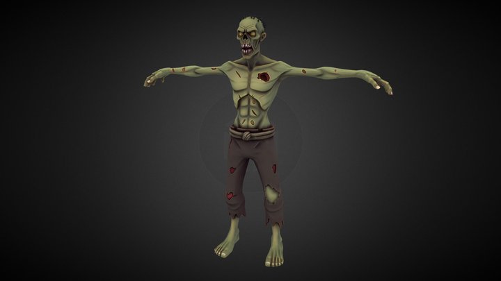 Free Stylized Dark Fantasy Zombie V1 3D Model