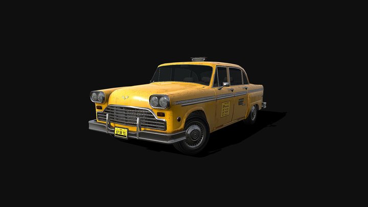 Old Taxicab - Low poly model 3D Model