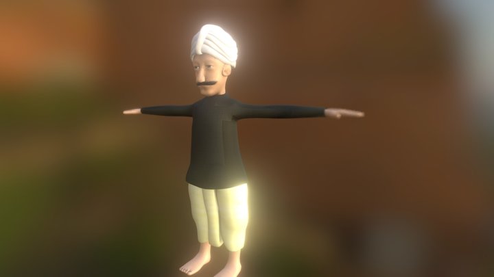 Indian Farmer 3D Model