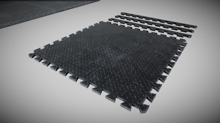 Interlocking Rubber Mats (Low Poly) 3D Model