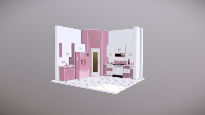 Pink Kitchen 3D Model