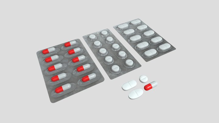 Pills and Blisters 4K and 2K 3D Model