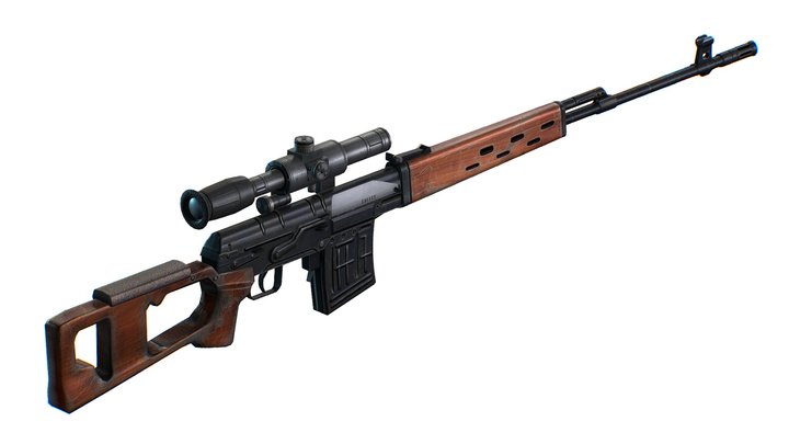 USSR Dragunov Sniper Rifle - SVD 3D Model