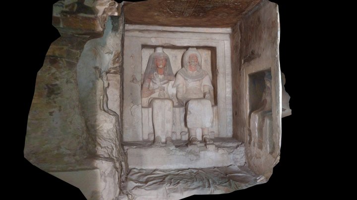TT49 - Neferhotep and his wife. 3D Model