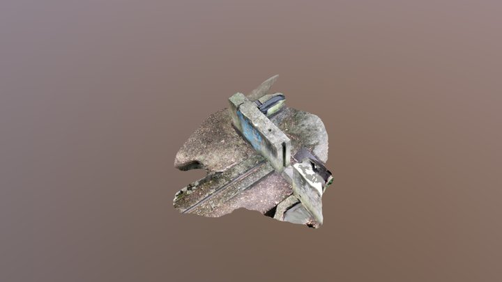 concrete block with graffiti found Hackney 3D Model