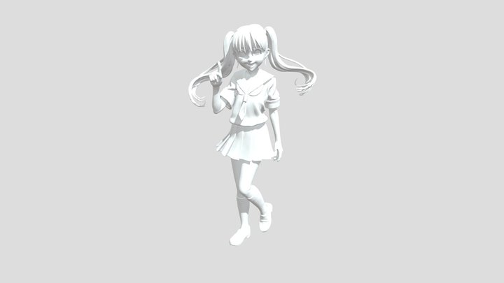 beautiful Japanese high school girl in JK style 3D Model